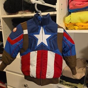 Marvel Captain America Superhero Costume Jacket - Blue, Red, White, Brown